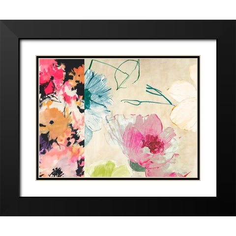 Happy Floral Composition I Black Modern Wood Framed Art Print with Double Matting by Parr, Kelly