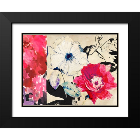 Happy Floral Composition II Black Modern Wood Framed Art Print with Double Matting by Parr, Kelly