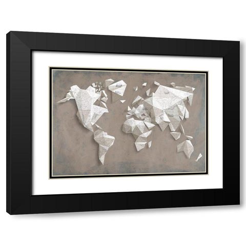 A different world (Taupe) Black Modern Wood Framed Art Print with Double Matting by Kaj, Rama