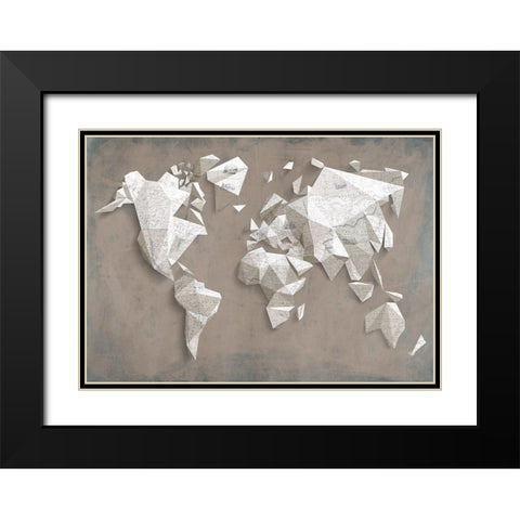 A different world (Taupe) Black Modern Wood Framed Art Print with Double Matting by Kaj, Rama