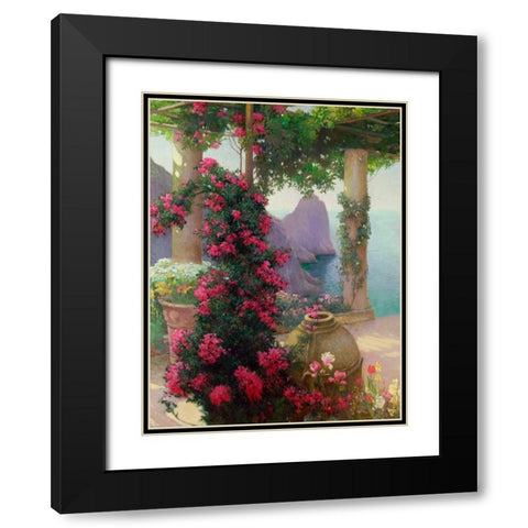 The Terrace, Capri (detail) Black Modern Wood Framed Art Print with Double Matting by Schuster, Karl Maria