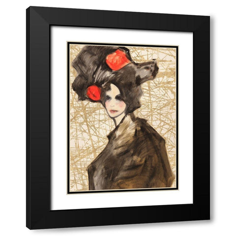 Asian Deity (detail) Black Modern Wood Framed Art Print with Double Matting by Kumi