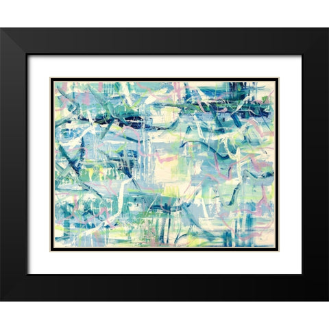 Agua de Mar Black Modern Wood Framed Art Print with Double Matting by Lucas