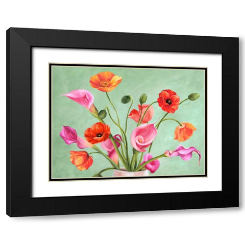 Fancy Composition Black Modern Wood Framed Art Print with Double Matting by Villa, Luca