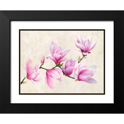 Ramo di magnolia Black Modern Wood Framed Art Print with Double Matting by Villa, Luca