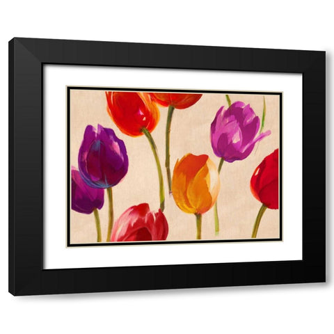 Tulip Funk Black Modern Wood Framed Art Print with Double Matting by Villa, Luca