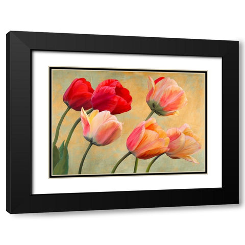 Golden Tulips (detail) Black Modern Wood Framed Art Print with Double Matting by Villa, Luca