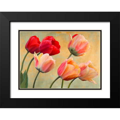 Golden Tulips (detail) Black Modern Wood Framed Art Print with Double Matting by Villa, Luca