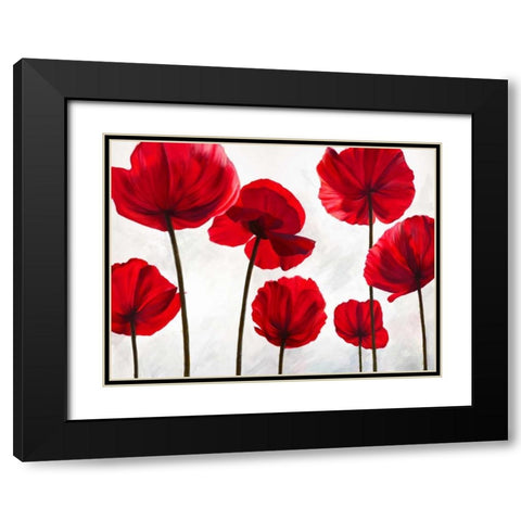 Red Friends Black Modern Wood Framed Art Print with Double Matting by Villa, Luca