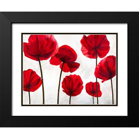 Red Friends Black Modern Wood Framed Art Print with Double Matting by Villa, Luca