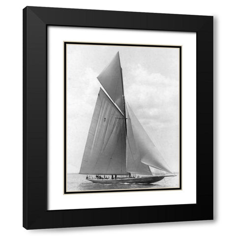 The Vanitie During the Americas Cup 1910 Black Modern Wood Framed Art Print with Double Matting by Levick, Edwin