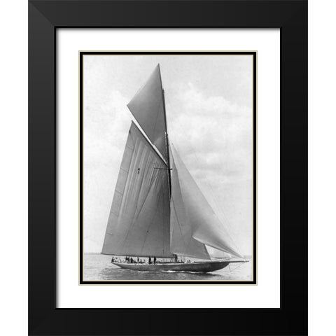 The Vanitie During the Americas Cup 1910 Black Modern Wood Framed Art Print with Double Matting by Levick, Edwin
