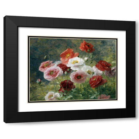 Poppies Black Modern Wood Framed Art Print with Double Matting by Lemaire, Louis Marie