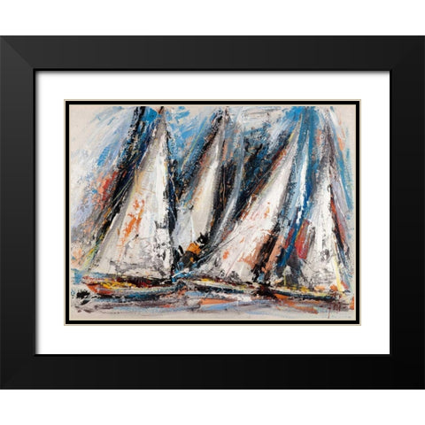 Vele nel cielo Black Modern Wood Framed Art Print with Double Matting by Florio, Luigi