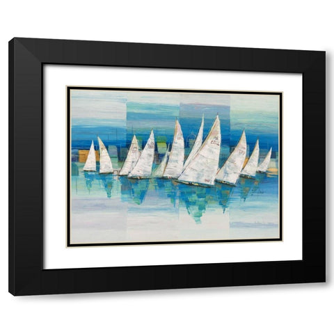 Oceano Black Modern Wood Framed Art Print with Double Matting by Florio, Luigi