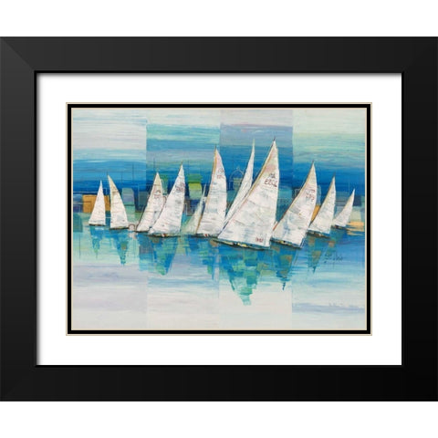 Oceano Black Modern Wood Framed Art Print with Double Matting by Florio, Luigi