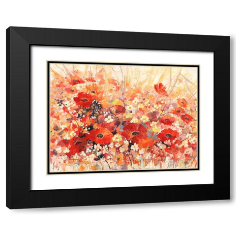 Campo di fiori Black Modern Wood Framed Art Print with Double Matting by Florio, Luigi
