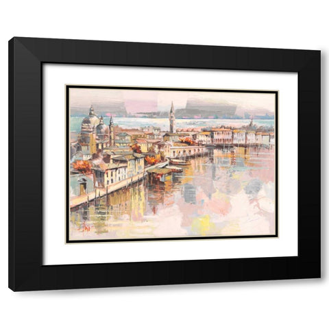 Dolce Venezia Black Modern Wood Framed Art Print with Double Matting by Florio, Luigi