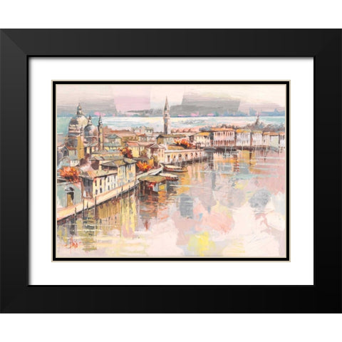 Dolce Venezia Black Modern Wood Framed Art Print with Double Matting by Florio, Luigi