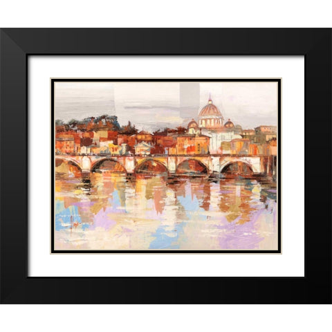 Dolcemente Roma Black Modern Wood Framed Art Print with Double Matting by Florio, Luigi
