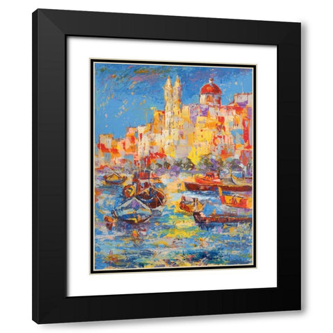 Malta Black Modern Wood Framed Art Print with Double Matting by Florio, Luigi