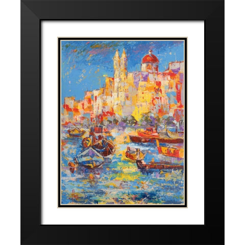 Malta Black Modern Wood Framed Art Print with Double Matting by Florio, Luigi
