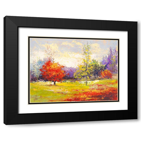 Colori d autunno Black Modern Wood Framed Art Print with Double Matting by Florio, Luigi
