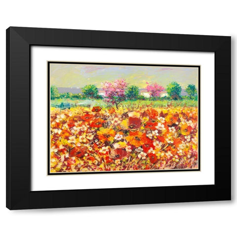 Colori di primavera Black Modern Wood Framed Art Print with Double Matting by Florio, Luigi