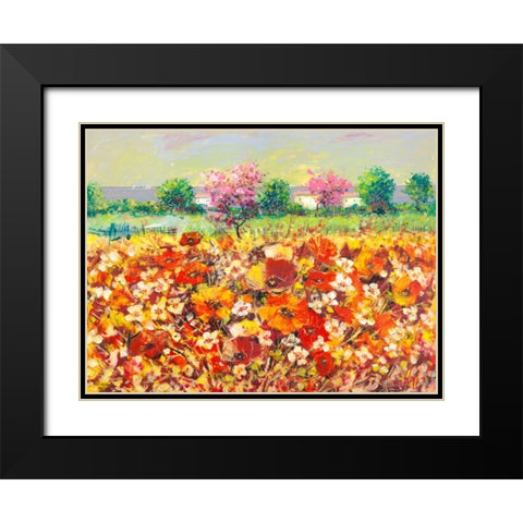 Colori di primavera Black Modern Wood Framed Art Print with Double Matting by Florio, Luigi