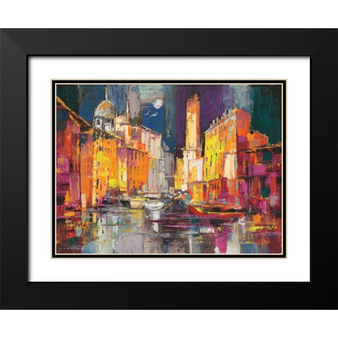 Verso il porto immaginario Black Modern Wood Framed Art Print with Double Matting by Florio, Luigi