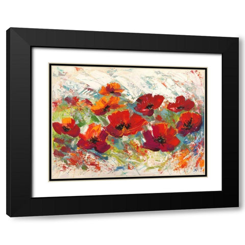 Papaveri in Estate Black Modern Wood Framed Art Print with Double Matting by Florio, Luigi