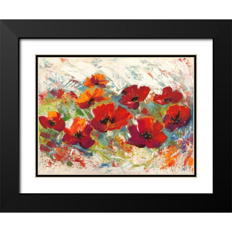 Papaveri in Estate Black Modern Wood Framed Art Print with Double Matting by Florio, Luigi