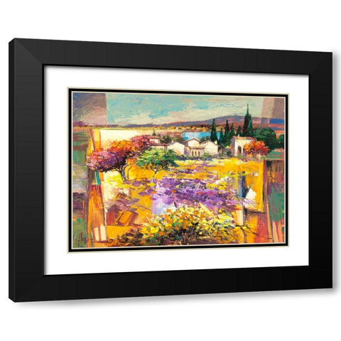 Estate mediterranea Black Modern Wood Framed Art Print with Double Matting by Florio, Luigi