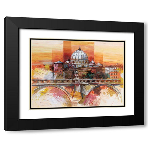 Roma eterna Black Modern Wood Framed Art Print with Double Matting by Florio, Luigi