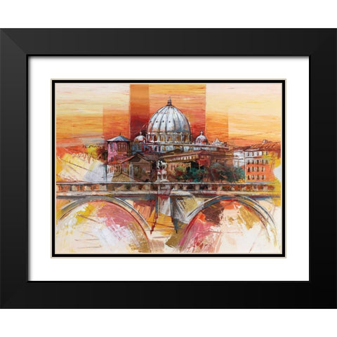 Roma eterna Black Modern Wood Framed Art Print with Double Matting by Florio, Luigi