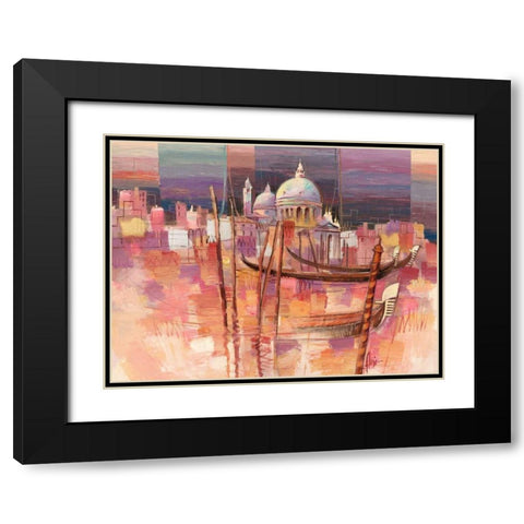 Riflessi a Venezia Black Modern Wood Framed Art Print with Double Matting by Florio, Luigi