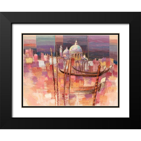 Riflessi a Venezia Black Modern Wood Framed Art Print with Double Matting by Florio, Luigi