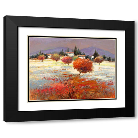 Dolci colline Black Modern Wood Framed Art Print with Double Matting by Florio, Luigi
