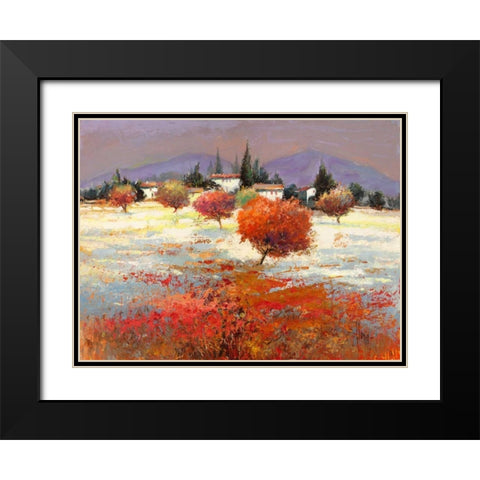 Dolci colline Black Modern Wood Framed Art Print with Double Matting by Florio, Luigi