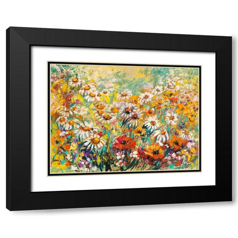 Campo fiorito Black Modern Wood Framed Art Print with Double Matting by Luigi, Florio