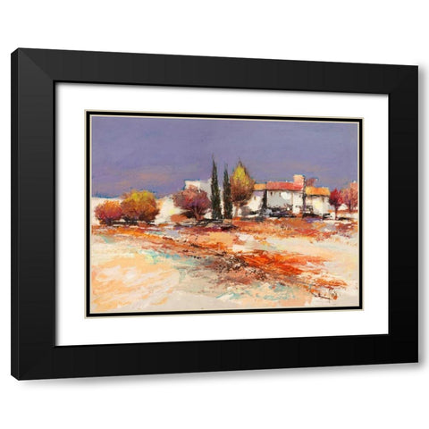 Case nel sole Black Modern Wood Framed Art Print with Double Matting by Florio, Luigi
