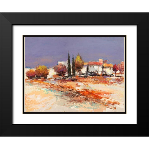 Case nel sole Black Modern Wood Framed Art Print with Double Matting by Florio, Luigi