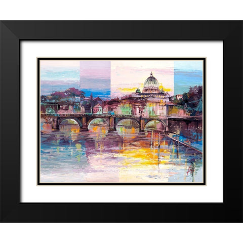 Roma di sera Black Modern Wood Framed Art Print with Double Matting by Luigi, Florio