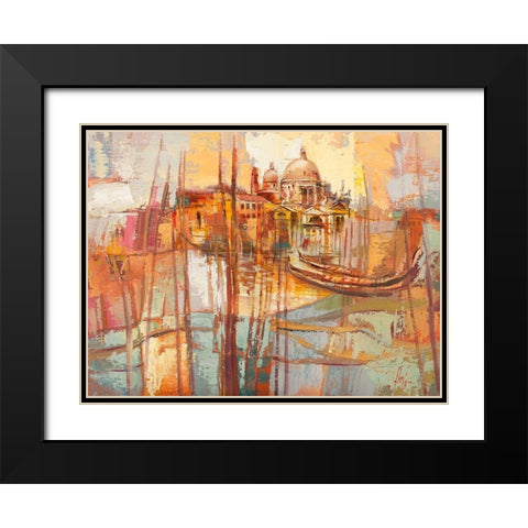 Colori di Venezia Black Modern Wood Framed Art Print with Double Matting by Luigi, Florio