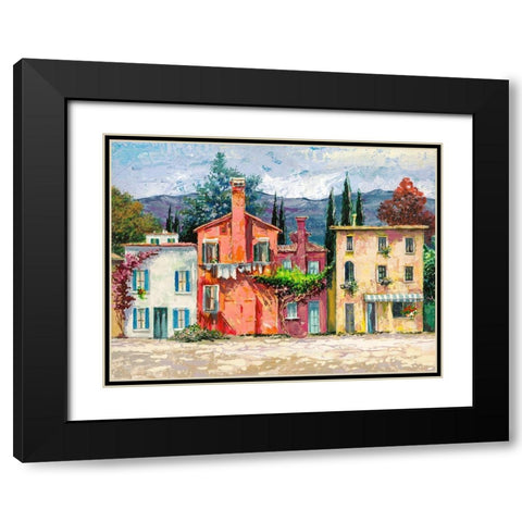 Paese italiano I Black Modern Wood Framed Art Print with Double Matting by Luigi, Florio