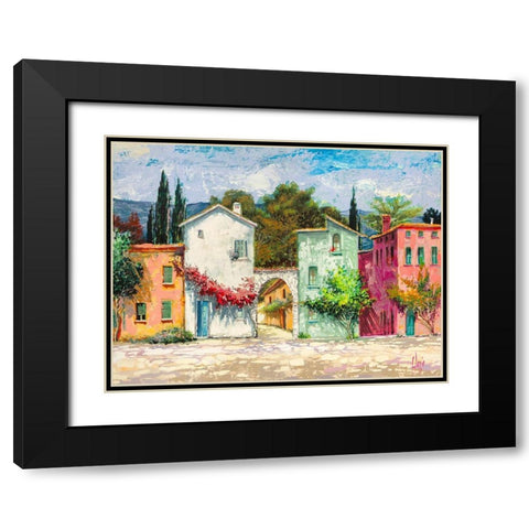 Paese italiano II Black Modern Wood Framed Art Print with Double Matting by Luigi, Florio
