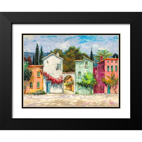 Paese italiano II Black Modern Wood Framed Art Print with Double Matting by Luigi, Florio