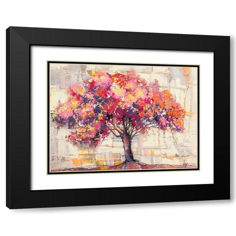 Albero dei colori Black Modern Wood Framed Art Print with Double Matting by Florio, Luigi
