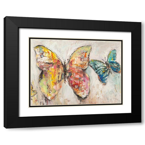 Farfalle in volo I Black Modern Wood Framed Art Print with Double Matting by Florio, Luigi
