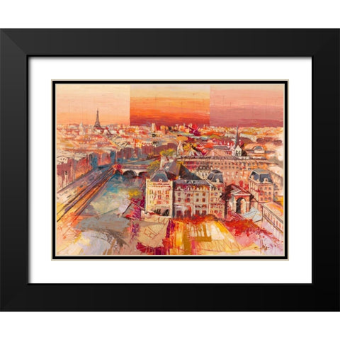 Sognando Parigi Black Modern Wood Framed Art Print with Double Matting by Florio, Luigi